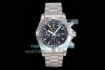 Breitling Avenger Chronograph 43 Swiss Replica Watch Black Dial Stainless Steel Bracelet